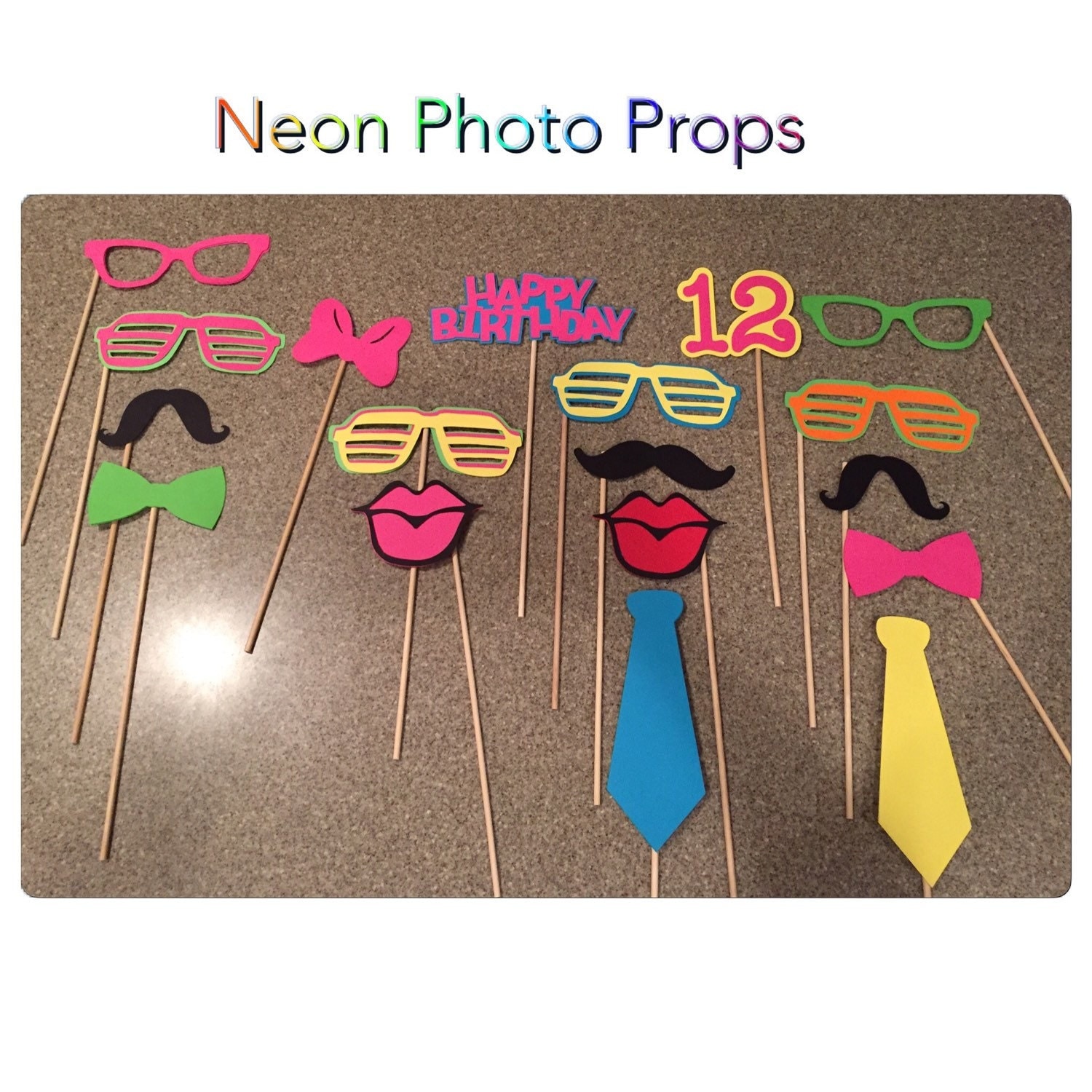 Neon Photo Booth Props brightlight booth boothprops 80s