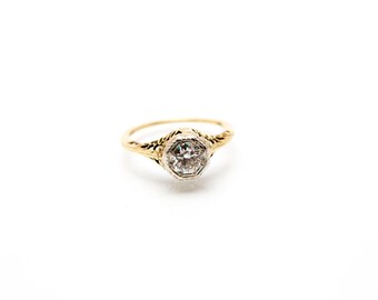 18kt TwoTone 1920's Estate Diamond Ring