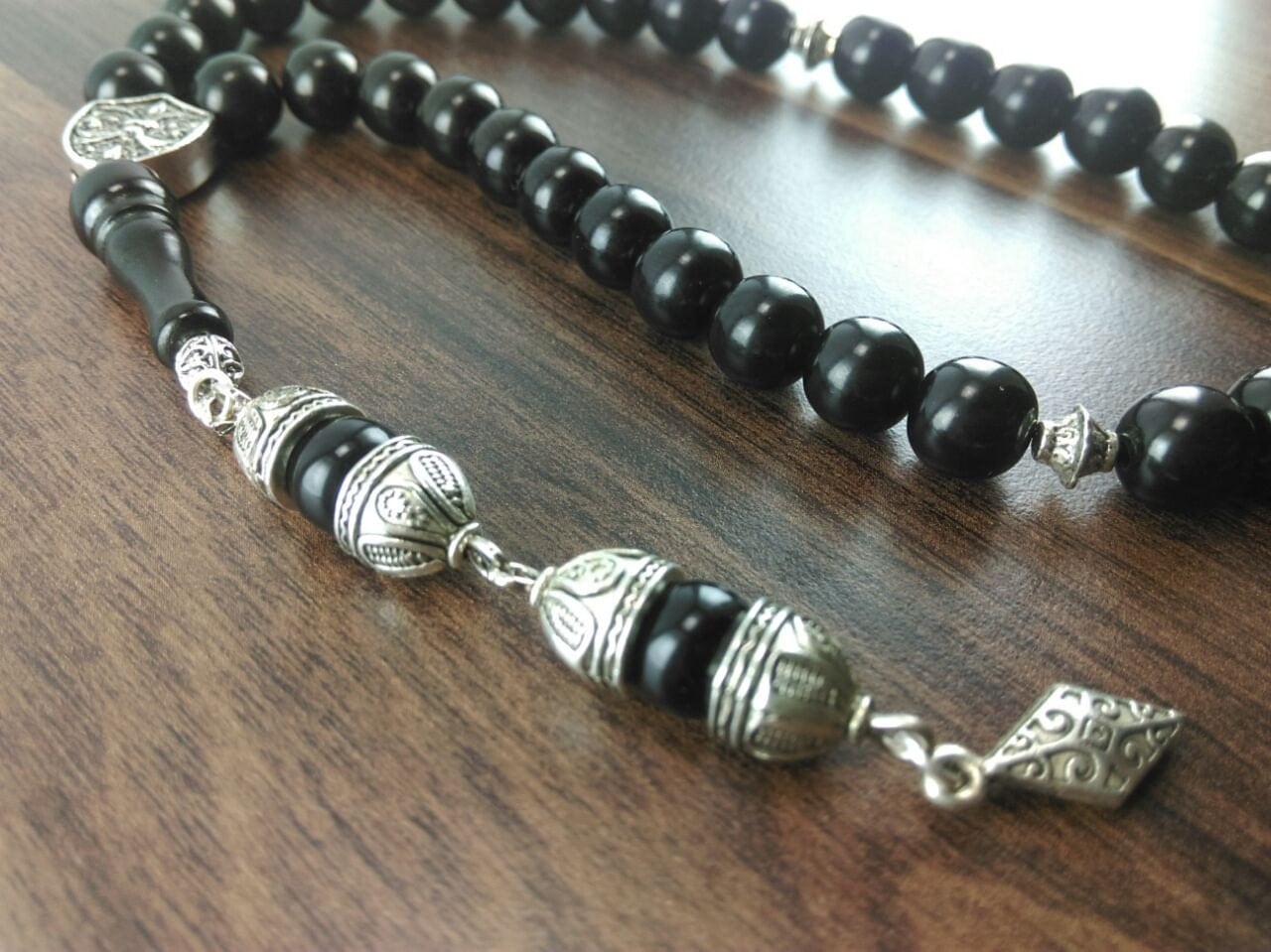 Gemstone tasbih 33 Islamic prayer beads misbaha handmade