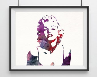 Marilyn Monroe art - watercolor - Marilyn Monroe - modern decor