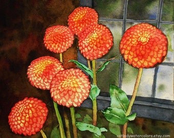 Pink Zinnias Watercolor Print. Zinnia painting. Watercolor floral. Zinnia wall art. Zinnia picture. Floral painting. Spring decor. Flowers.