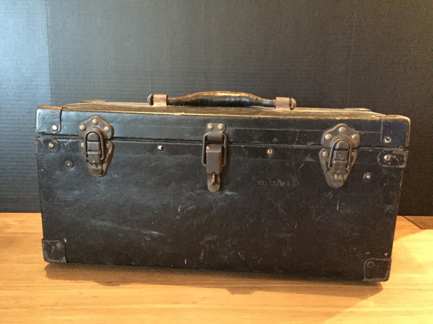 Vintage “Bell System B” Lineman’s Tool Box Storage Fibre Telephone ...
