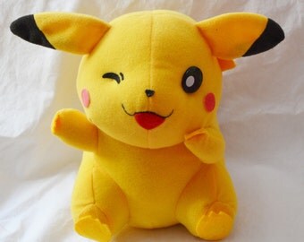 winking pikachu plush