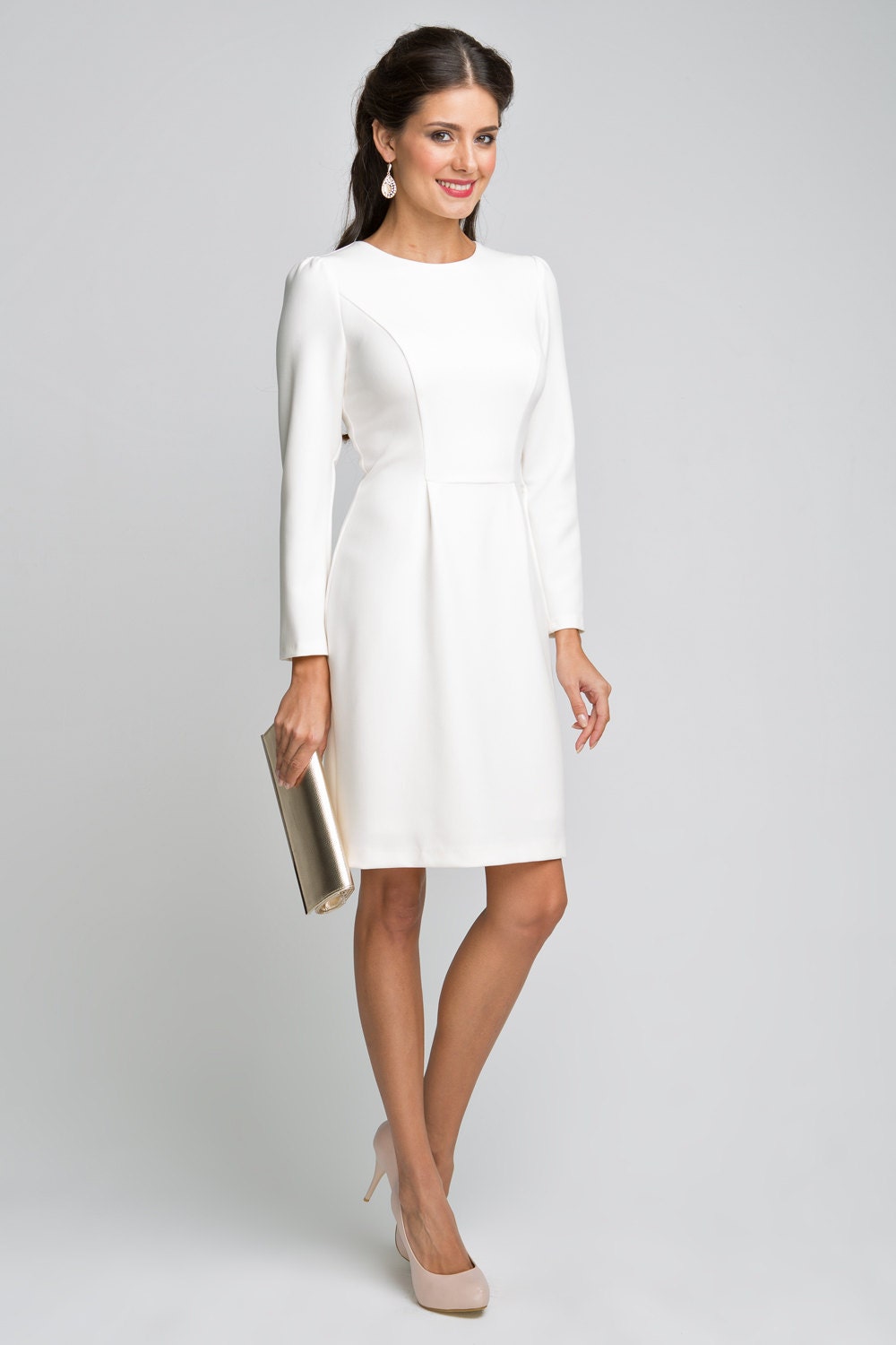 Occasion White Dress Bodycon . Simple Straight Dress Work.Long