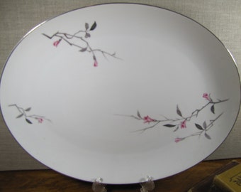 Vintage Cherry Blossom Serving Platter - Made in Japan