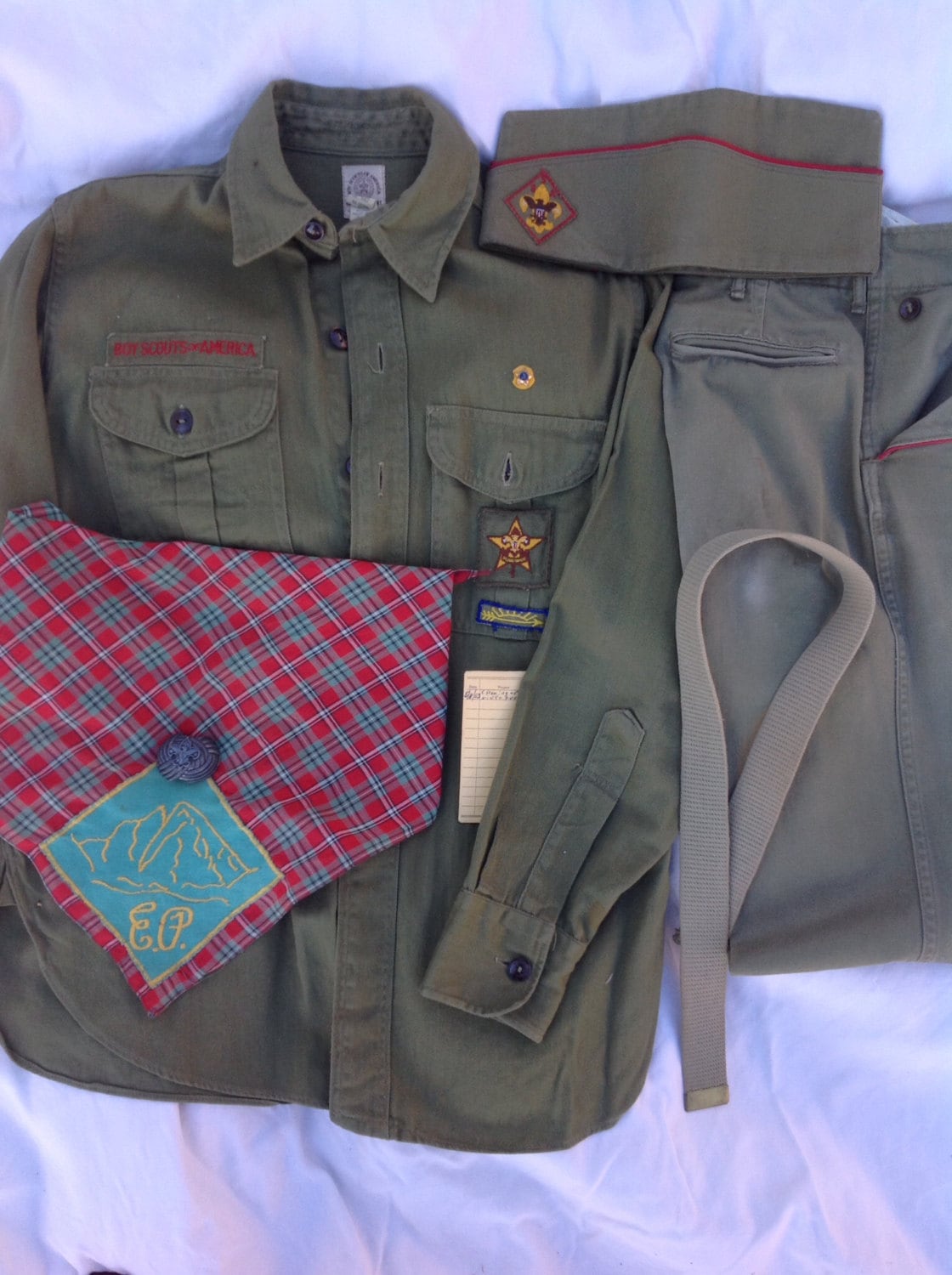 Seven piece vintage Boy Scout uniform by CreativeHeartsOfLove