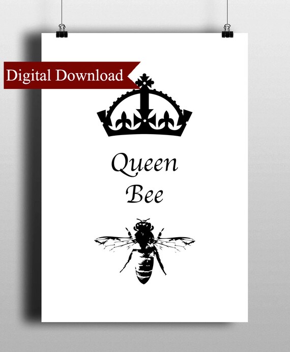 Queen Bee DIGITAL Print Download by HuntandHound on Etsy