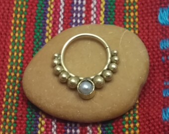 Septum ring , Septum,septum clicker,body jewelry,septum in handmade, septum ring opal septum jewelry ring 18 gauge, Septum Nose Piercings