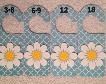 Baby closet dividers. Nursery closet dividers. Flower closet dividers. Custom baby closet dividers. Girl closet dividers. Aqua dividers.
