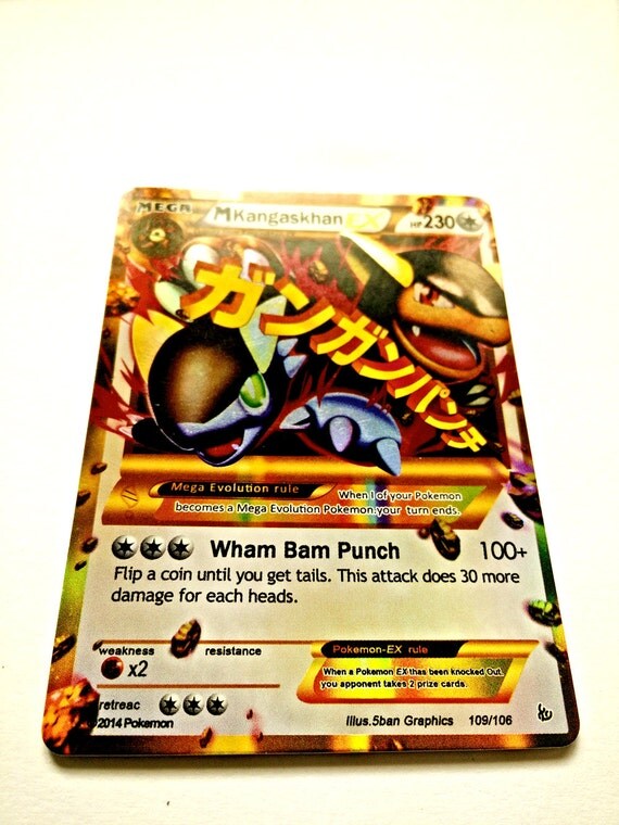 Handmade Pokemon Card Kangaskhan Mega EX HP 230 Trading Card