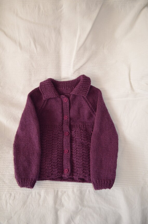 Purple Toddler Cardigan Purple Child's Sweater Child