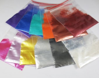 12Colors Natural Mineral Cosmetic Grade Mica Pearl Pigment Dust Powder for DIY Nail Art Polish and Makeup Eye Shadow