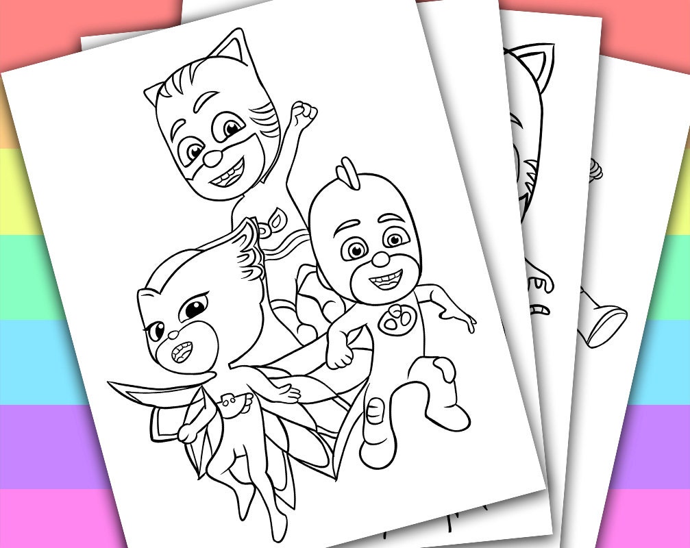 PJ Masks Animation Movies 4 Coloring Pages by PetiteMonkey