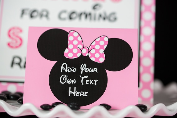 Minnie Mouse Food Labels INSTANT DOWNLOAD Minnie Mouse Party