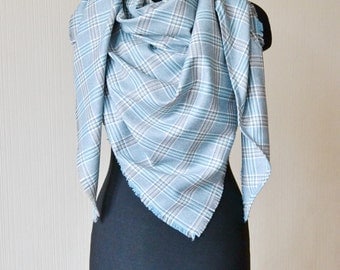Blanket scarf wool womens gift|for|her womens scarves large scarf shawl wrap blanket scarf plaid gift|for|girlfriend tartan scarf blue scarf
