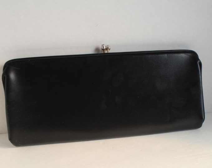 Vintage Black Clutch, Black Handbag, Black Evening Bag