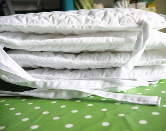 Crib Bumper, Quilted Bumper, White Bumper Nursery Bedding, Handmade Cradle Bumper Pads UNISEX,Classic White Bumper for Toddler,Padded Bumper