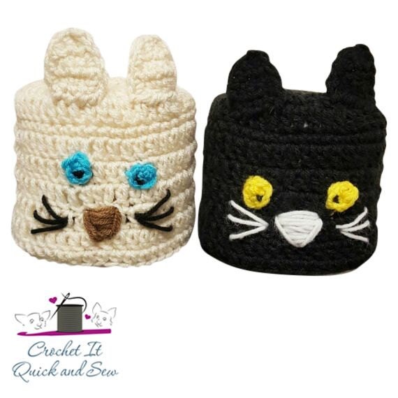 Cat Toilet Paper Roll Cover by CrochetNStitch on Etsy