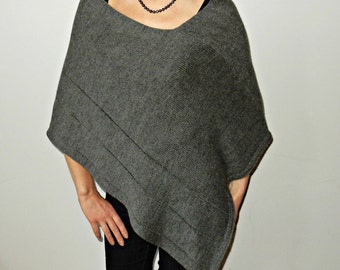 Poncho sweater Wrap Charcoal Wool Women Poncho Alpaca Cape spring Wool Wrap Knit Cape shrugs boleros warm poncho wool gift for her