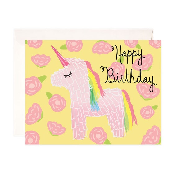 happy birthday card handmade unicorn birthday greeting card