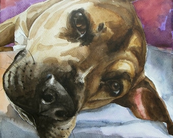Custom Pet Portraits, favorite animals, original watercolor portrait pets to order,