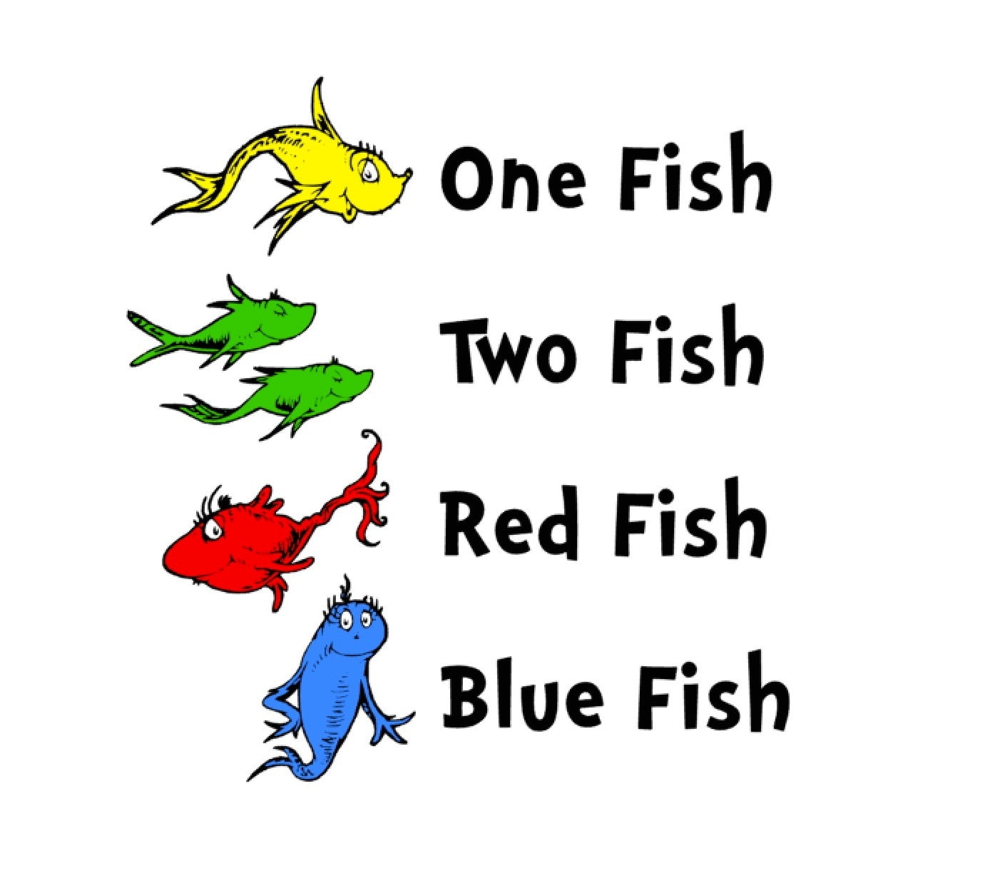 SVG STUDIO Dr Seuss One Fish Two Fish Scalable Vector Instant