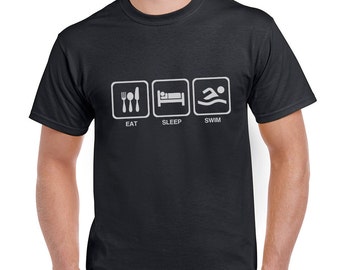 Eat Sleep Swim Funny T-Shirt or Tank Gift