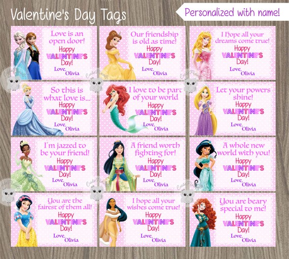 Disney Princess Printable Valentines Cards Printable Templates