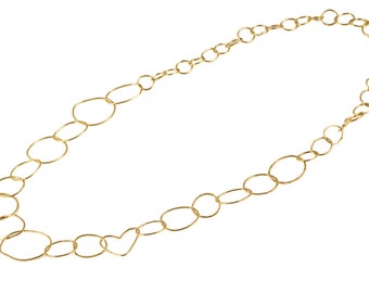 Statement Necklace, Gold Circle Statement Necklace, Twisted Circle Necklace, Rings Necklace, Twisted Ring Necklace, Statement Ring Necklace