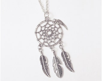 Antique Silver Dream Catcher Necklace!