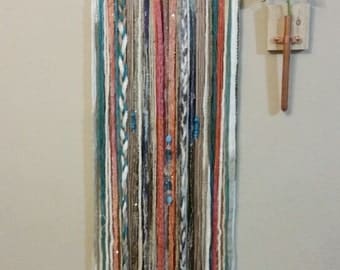 Bohemian Yarn Tapestry, Yarn Wall Hanging, Southwestern