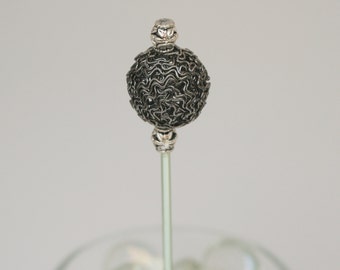 Silver Wire-Bead Roach Clip #0003
