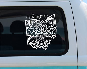 Ohio State Mandala Vinyl Decal Sticker - Car Decal - Mandala Decal - State Car Decal - Ohio - Ohio Mandala Decal - Mandala - Vinyl Decal