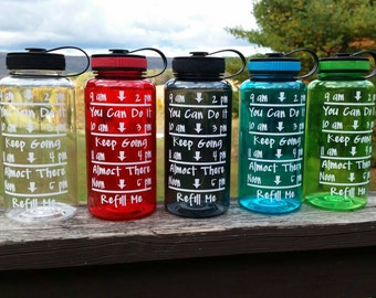 Motivational Water Bottle - 34 oz - Water Bottle - FREE SHIPPING - Water Bottle with Times - Custom Water Bottle - Personalized Water Bottle