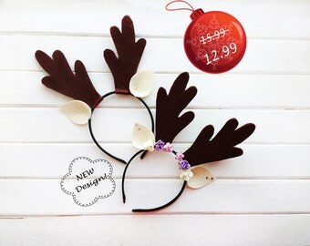 Costume accessories, Costume ears, Costume party, Deer horns, Horns, Felt ears, Cosplay ears, Christmas headband, Christmas ears, Felt horns