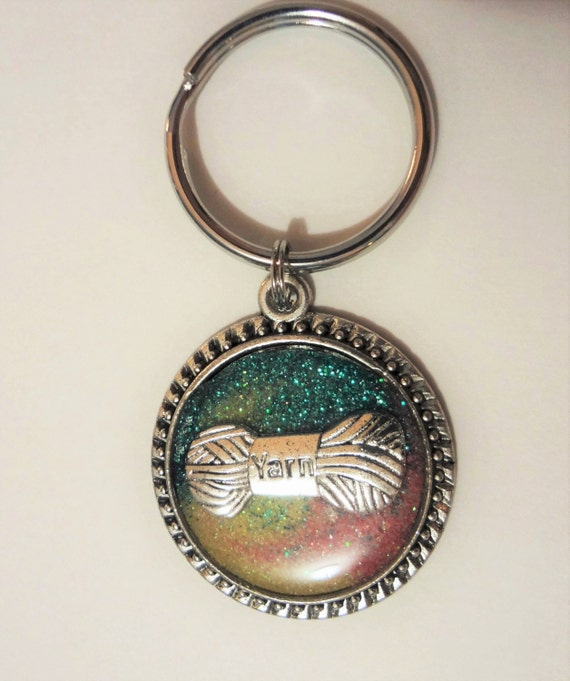 Yarn Keychain Yarn Lover Keychain Knitting Keychain Yarn