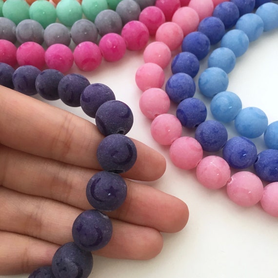 Jade Beads Celestial Beads 12mm Beads Matte by GenuineBeadShop