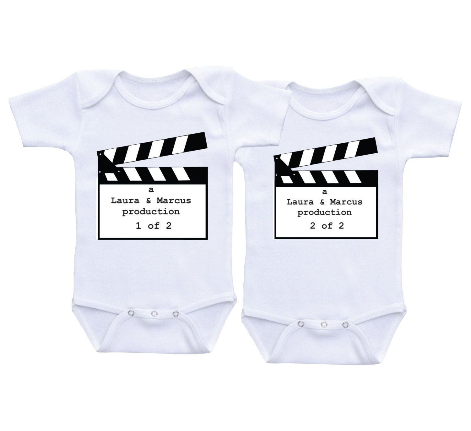Funny twin onesie Twin girl onesies Twin boy outfits Twin baby