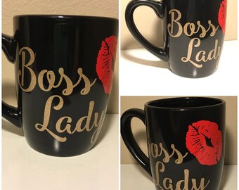 Boss Lady Coffee Mug | Boss Lady Mug | Coffee Cup | Boss Lady | Lips Mug | Coffee Cup | Boss Mug