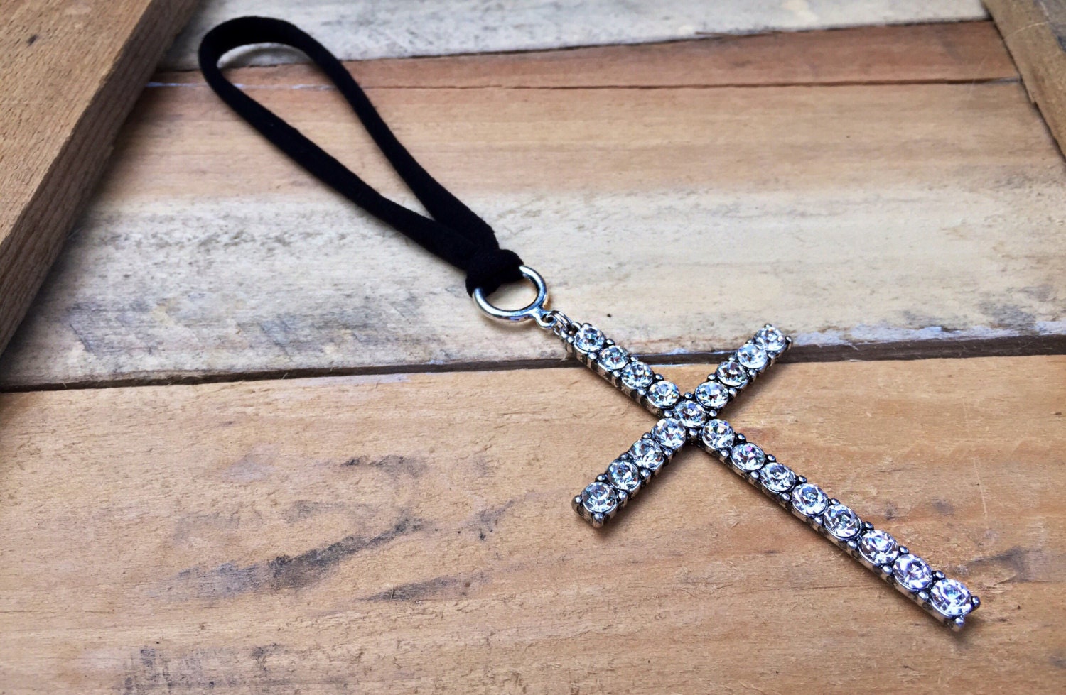 Rear view Mirror Cross Charm Silver Car Accessories For Girls