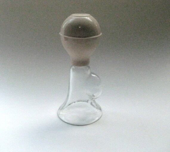 GLASS BREAST PUMP With Rubber Bulb Vintage Mid Century