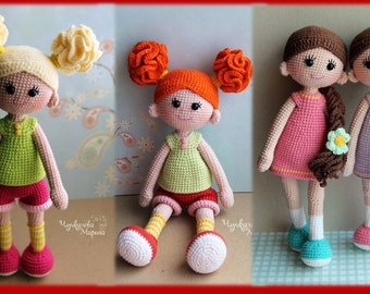 PATTERN Good girls PDF crochet two doll pattern