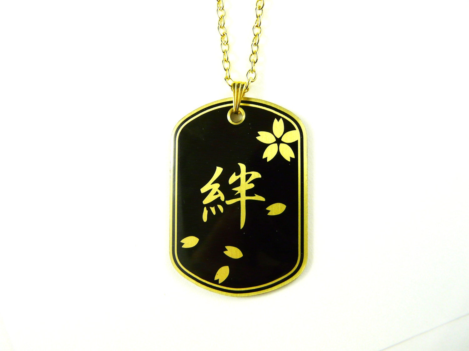 Yakuza Necklace Kanji Necklace Gold Necklace by KhacharaEmpire