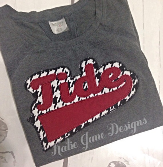 Alabama Tide Applique Long Sleeve T-shirt AL Roll by KatieJaneSews