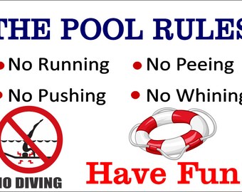 Pool rules sign | Etsy