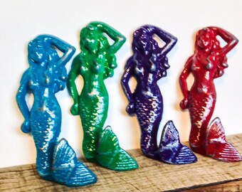 Cast Iron Mermaid Wall Hook - Mermaid Bathroom Decor - Mermaid Bedroom Decor - Mermaid Wall Decor - Beach Bathroom - Nautical Nursery Girl