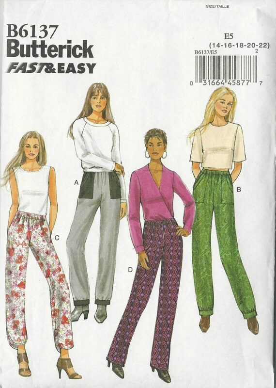 Items similar to Sewing Patterns Misses' Semi Fitted Pants With ...