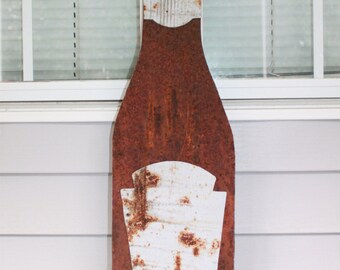 reclaimed rusted metal Heinz ketchup bottle, wall hanging