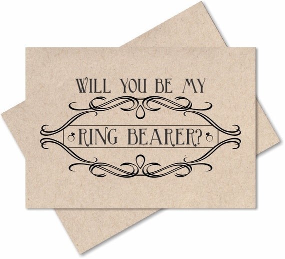 Will you be our ring bearer card groomsman best man wedding