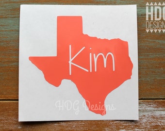 Texas Decal - Name Decal - Texas Name Decal - Texas Sticker - Texas Yeti Decal - RTIC decal - monogram decal - Texas monogram